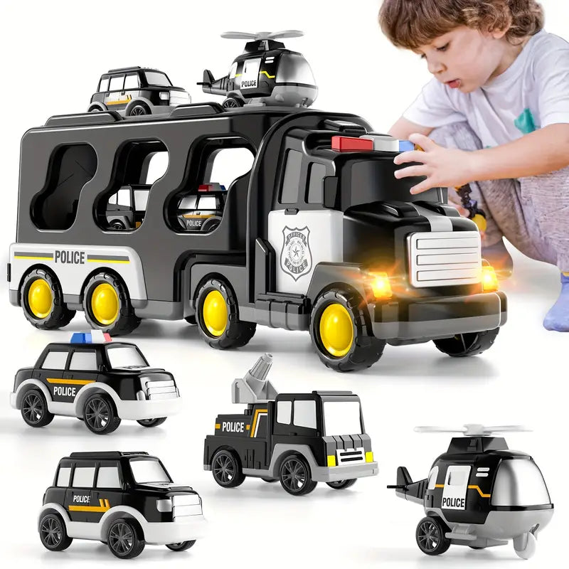 Fun Kids Police Truck Toy with Lights and Sounds - Fesara