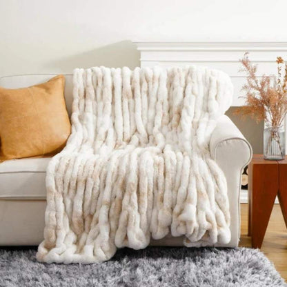 Plush Synthetic Fur Blanket Throw