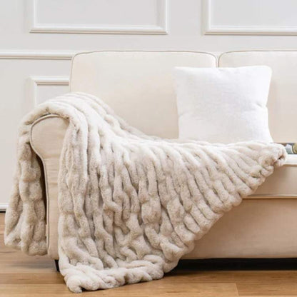 Plush Synthetic Fur Blanket Throw