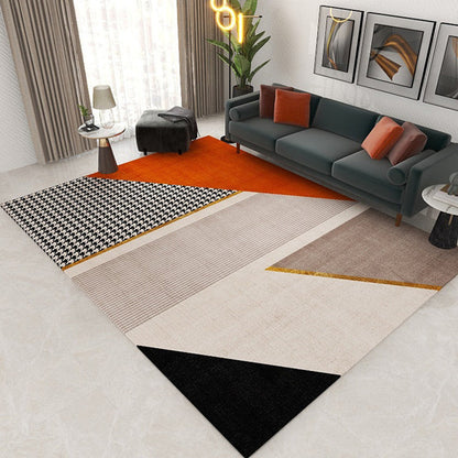 Stylish Geometric Pattern Rug Multicolor Polypropylene Living Room Rug
