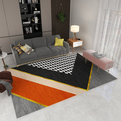 Stylish Geometric Pattern Rug Multicolor Polypropylene Living Room Rug