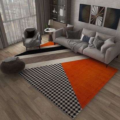 Stylish Geometric Pattern Rug Multicolor Polypropylene Living Room Rug - Fesara