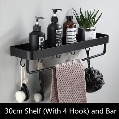 Modern Black Metal Wall Storage Shelf