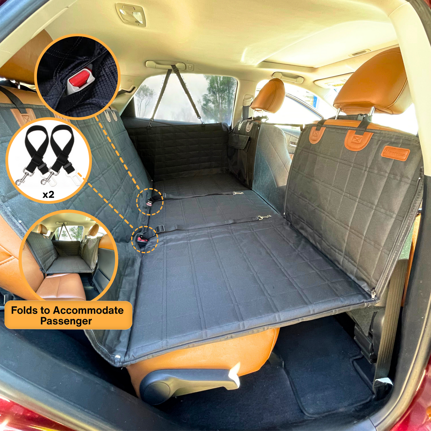 Pet Car Back Seat Extender with Door Protectors