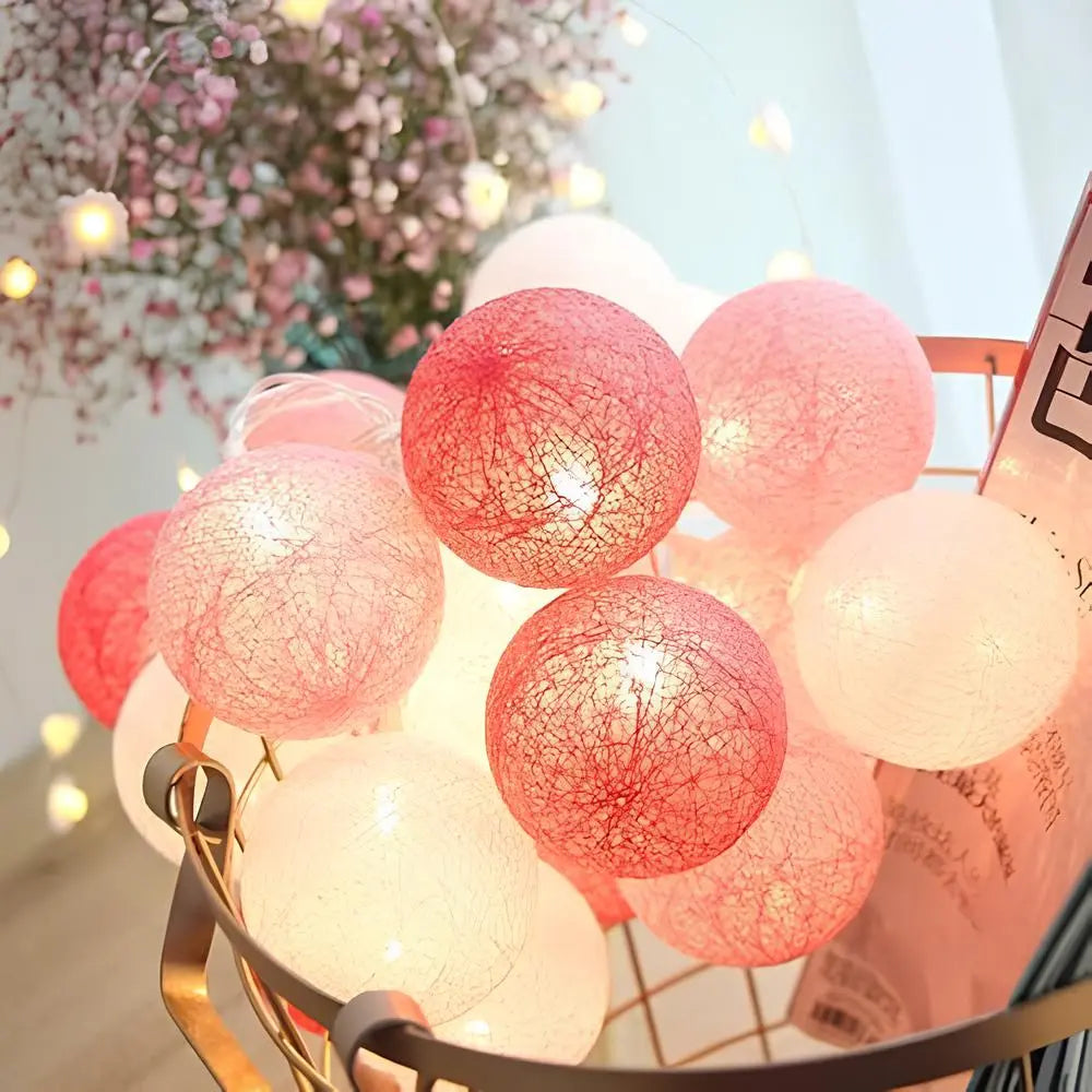Fluffy White Cotton String Decor
