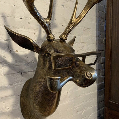 Rustic Wooden Deer Antler Wall Decor Sculpture