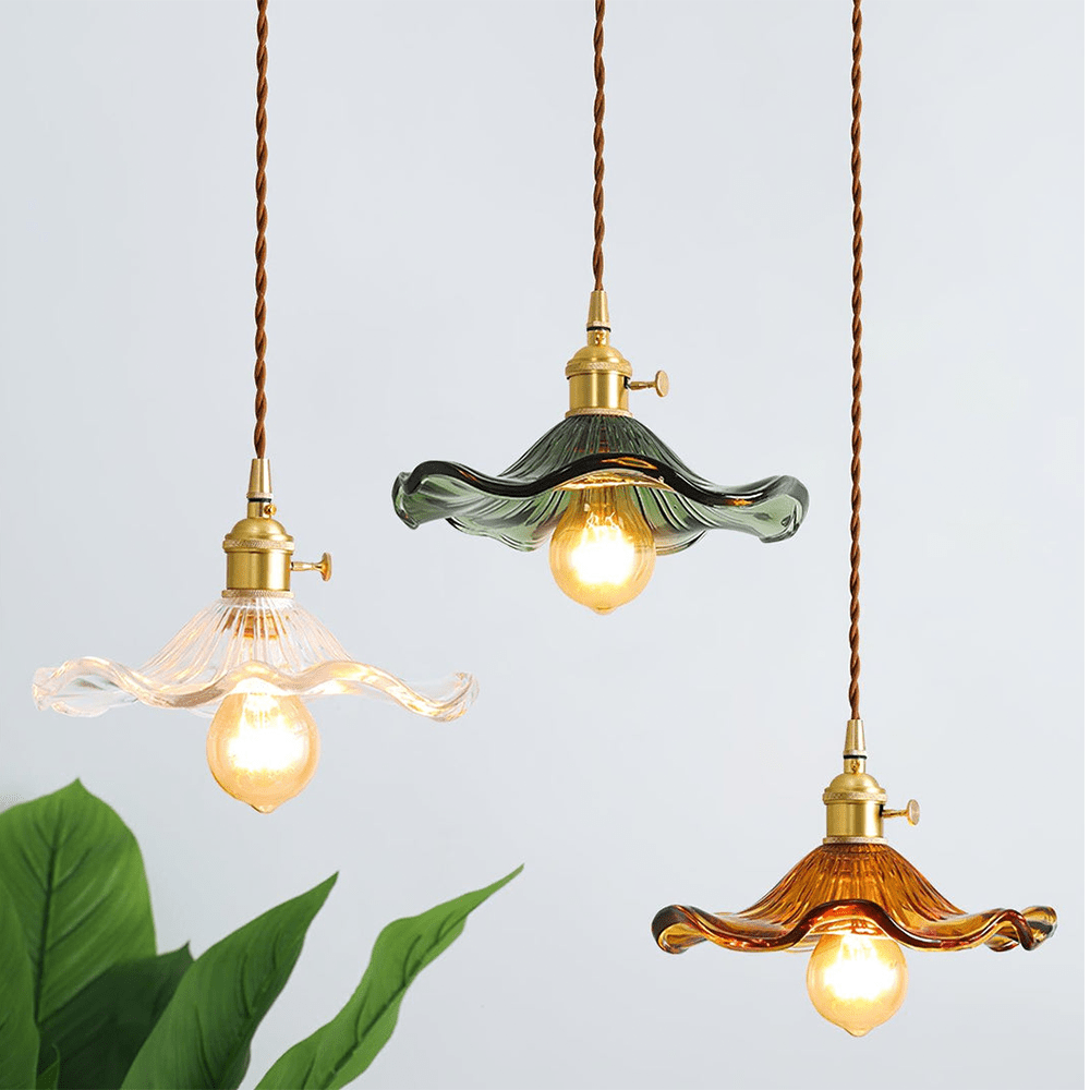 Beautiful Floral Glass Pendant Ceiling Light