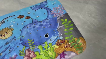 Soft Grip Bath Mat for Kids with Suction Cups