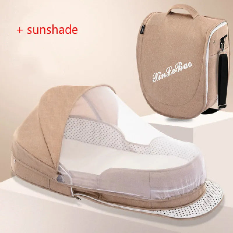 Portable Baby Travel Bed with Net and Carry Bag