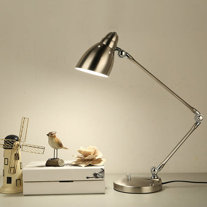 Metal Adjustable Desk Lamp with Round Clock Shade