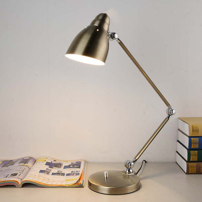 Metal Adjustable Desk Lamp with Round Clock Shade