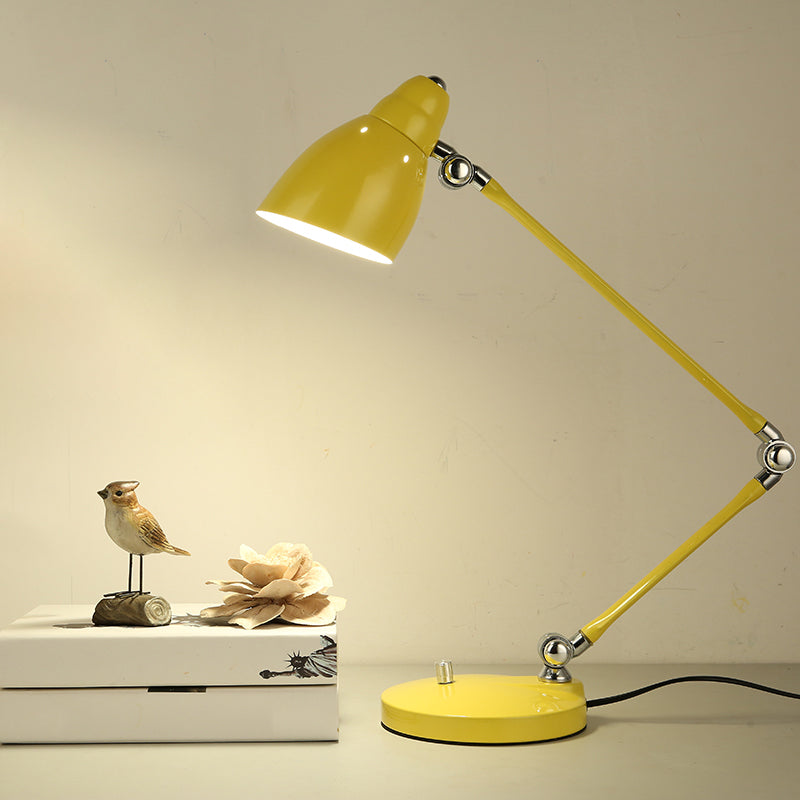 Metal Adjustable Desk Lamp with Round Clock Shade