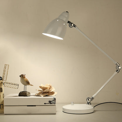 Metal Adjustable Desk Lamp with Round Clock Shade - Fesara
