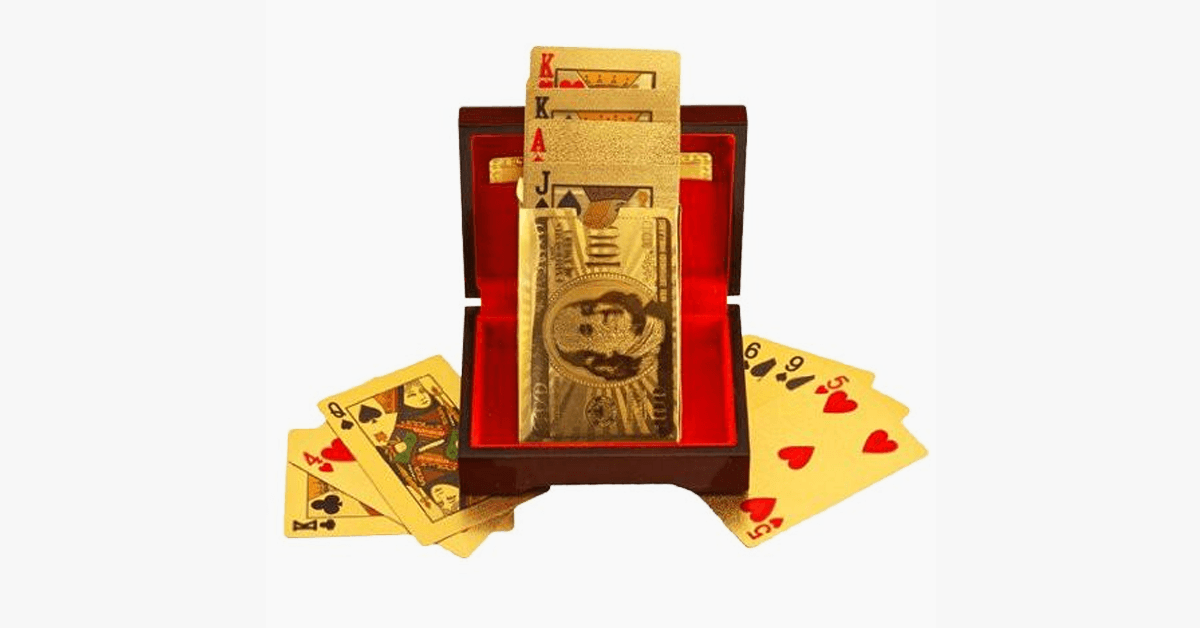 Luxury Gold Coated Poker Card Set with Case Option - Fesara