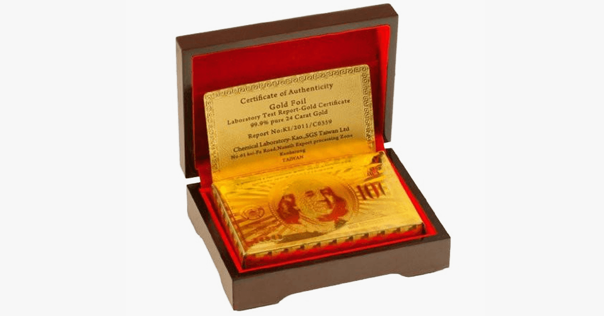 Luxury Gold Coated Poker Card Set with Case Option