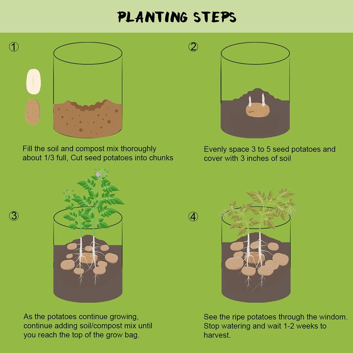 Heavy Duty Garden Planter Bags for Potato Growing