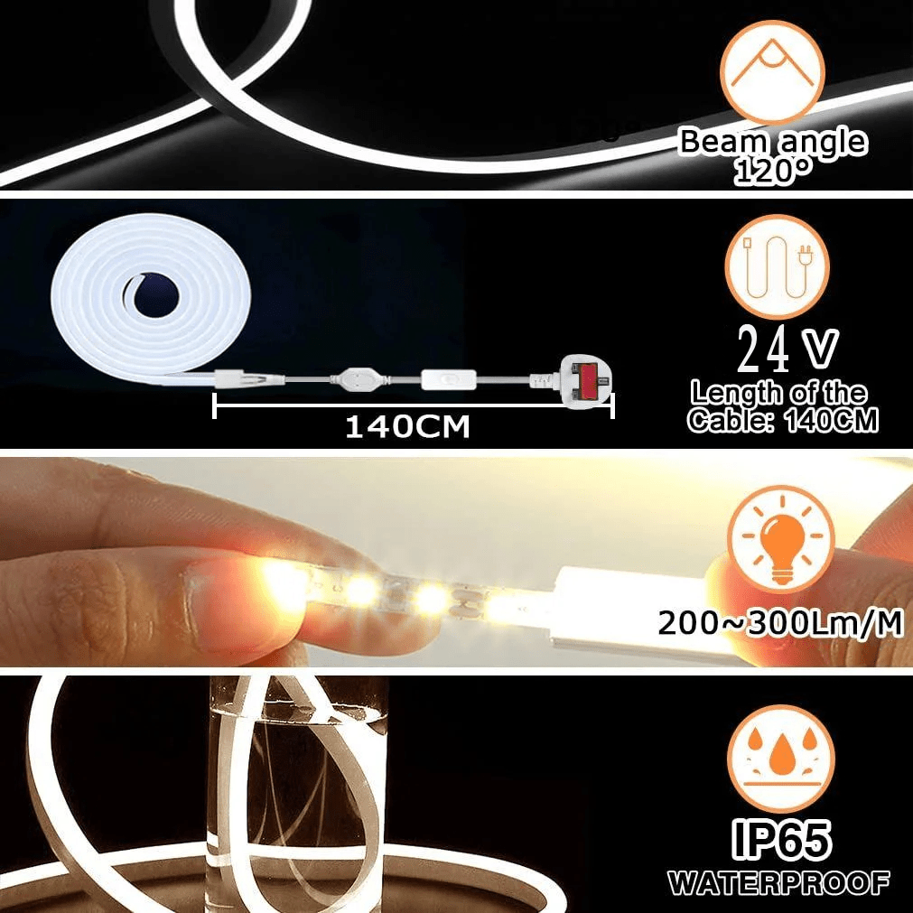 Flexible LED Strip Light Waterproof 5m 10m Indoor Outdoor