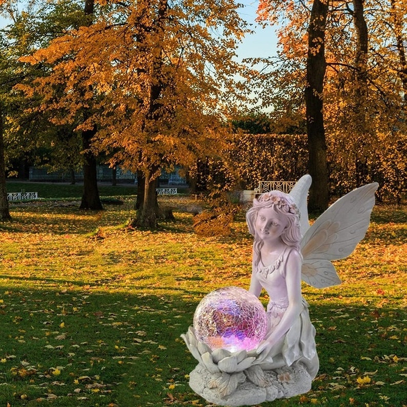 Solar Powered Fairy Garden Ornament Statue