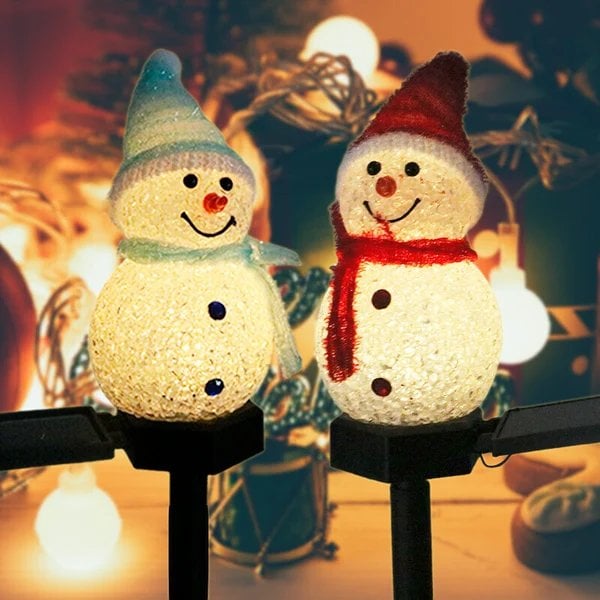Outdoor Solar Snowman Garden Light