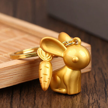 Fesara Cute Bunny Keychain Ring