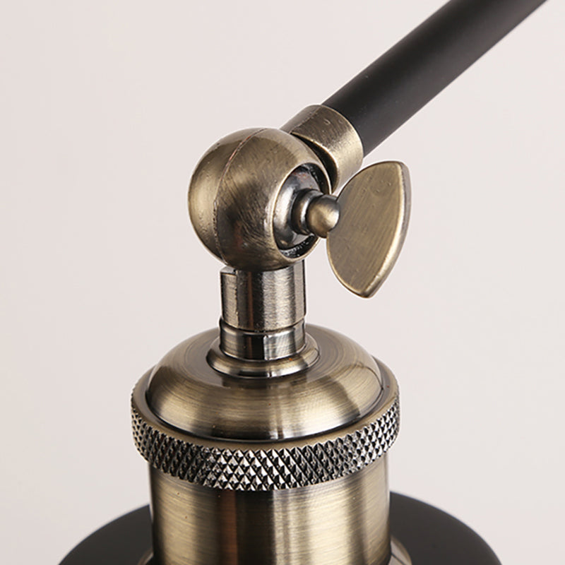 Modern Metal Swing Arm Wall Lamp Black White Finish