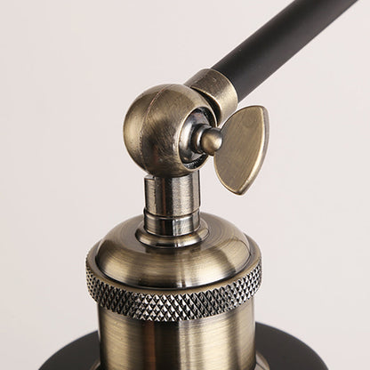 Modern Metal Swing Arm Wall Lamp Black White Finish
