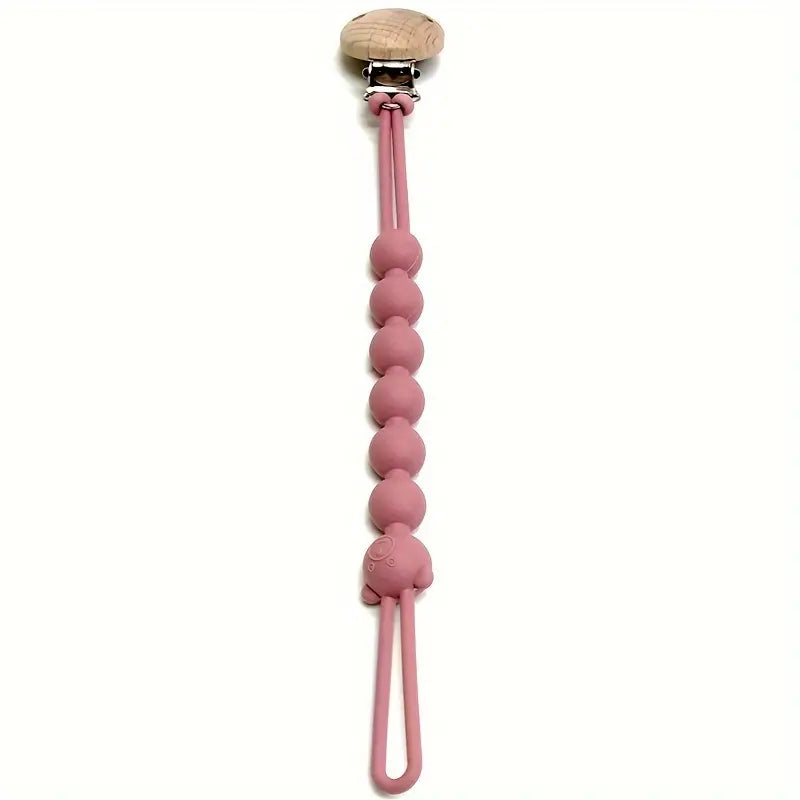 Soft Baby Pacifier Clip with Bear Charm