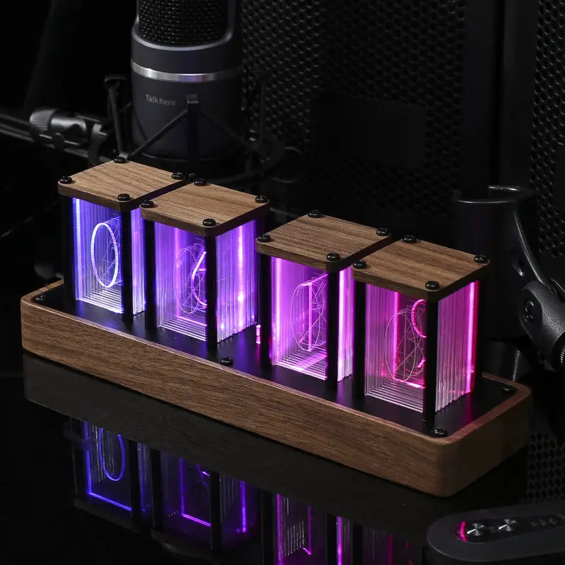 Vintage LED Clock with Wi-Fi and Wooden Finish - Fesara