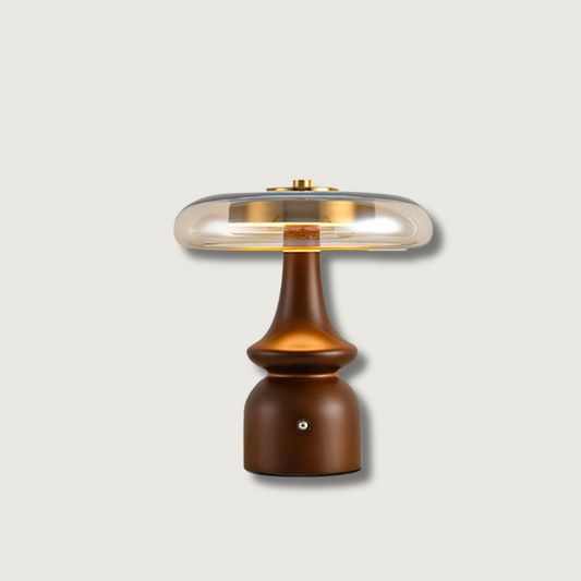 Warm Amber Glass Table Lamp - Fesara
