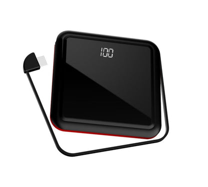 Compact Portable Solar Charger with Hidden Cable
