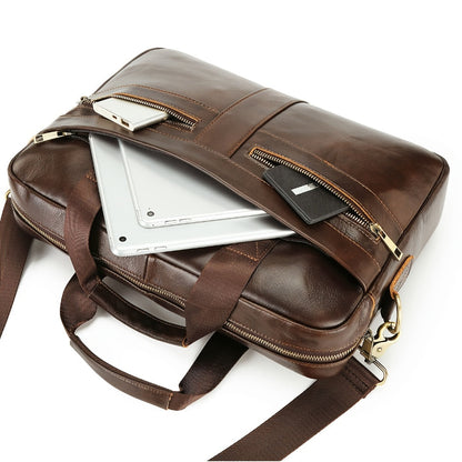 Authentic Leather Mens Crossbody Bag - Adjustable Strap