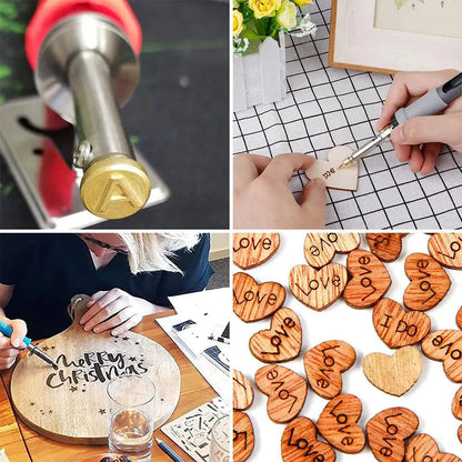 Personalized Metal Stamping Kit for Wood and Leather Crafting