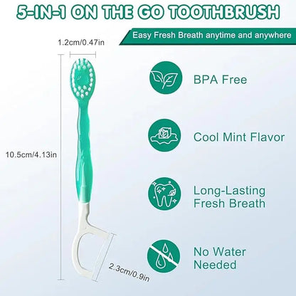 Portable 5-in-1 Travel Toothbrush Kit