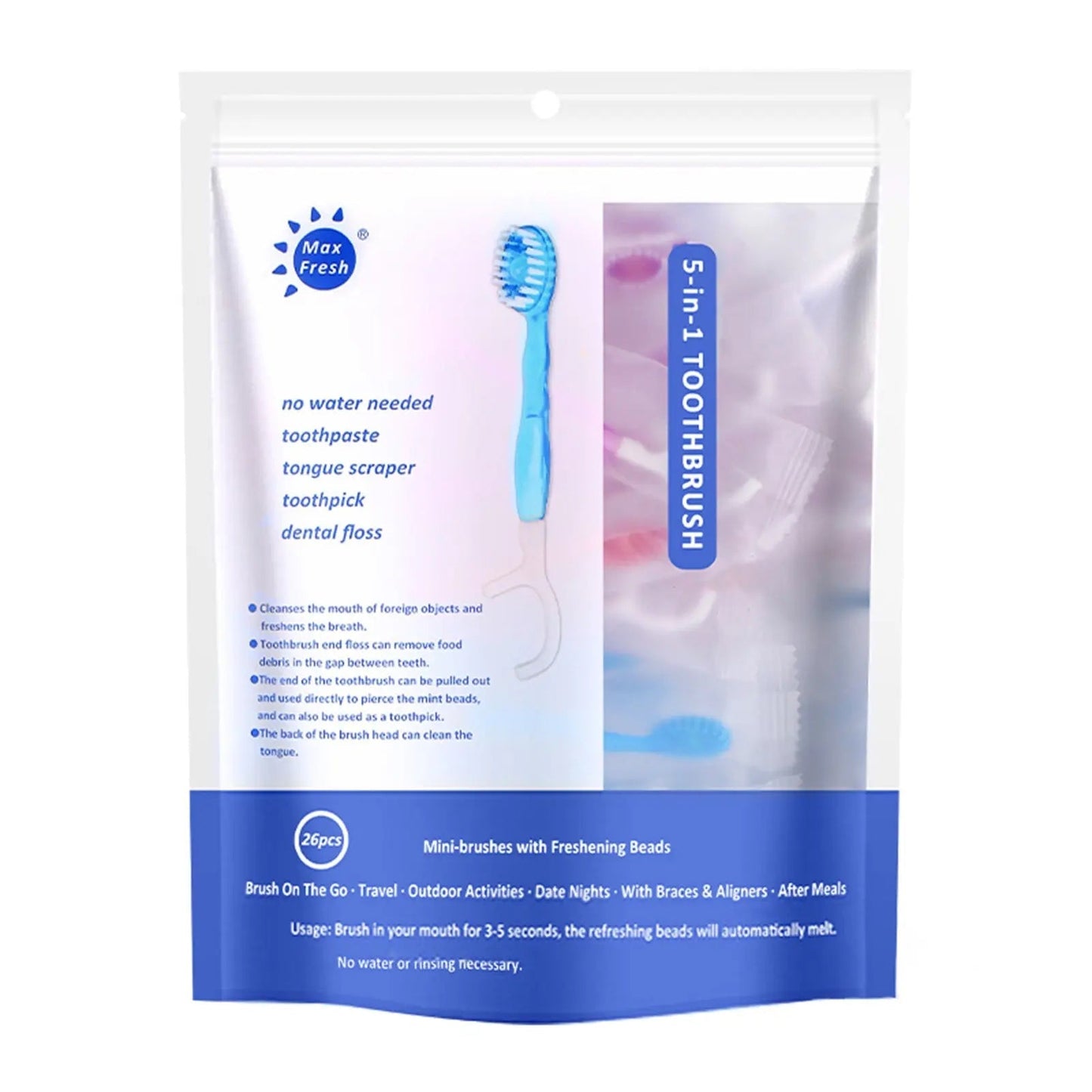 Portable 5-in-1 Travel Toothbrush Kit
