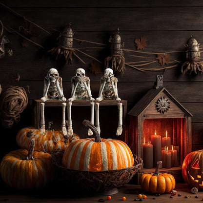 Spooky Resin Skull Decor Figurines