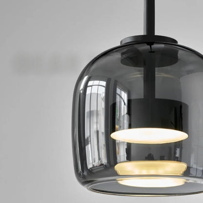Sleek Black Glass Pendant Light for Kitchen Dining