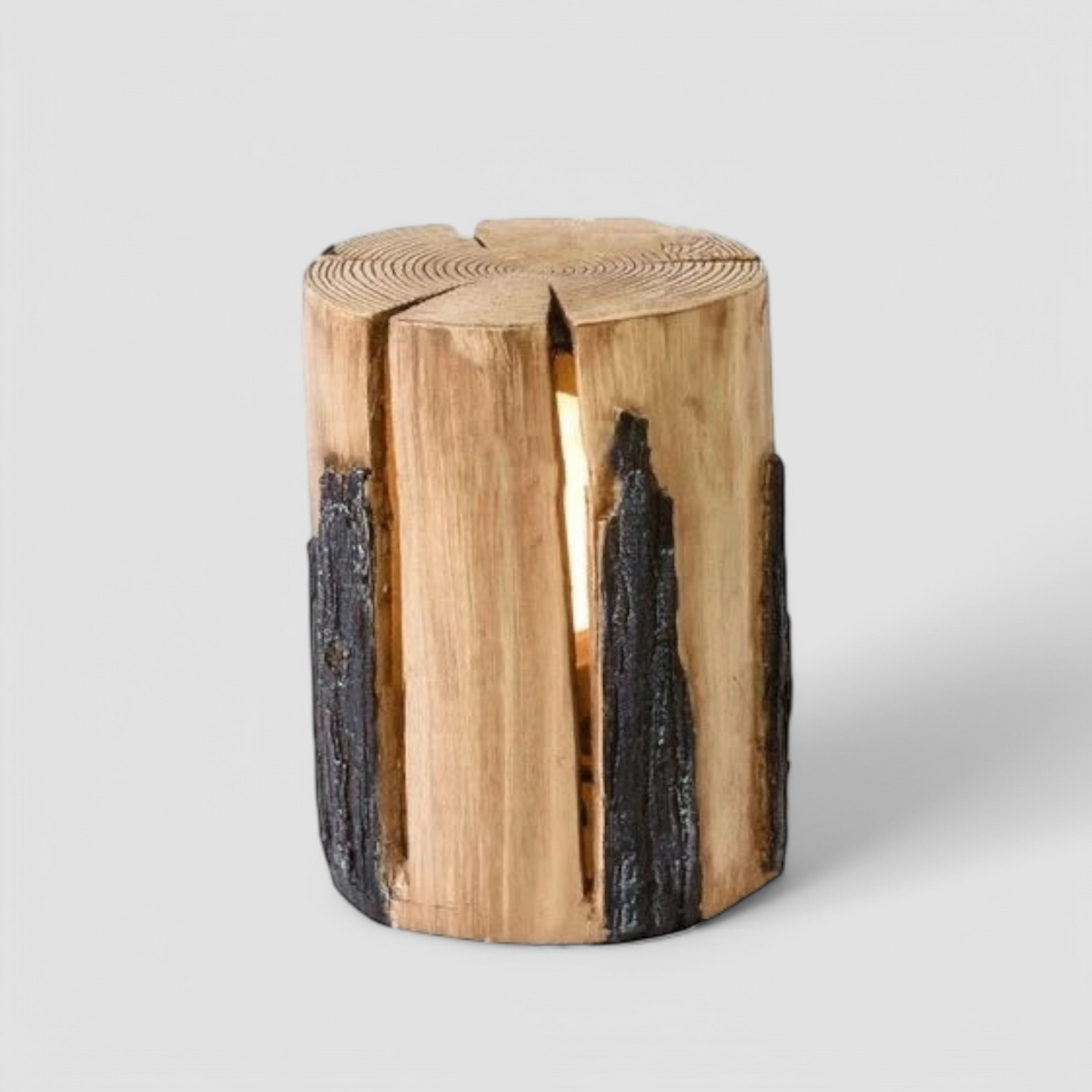 Rustic Garden Tree Stump Outdoor Lamp with Long Lasting LED - Fesara