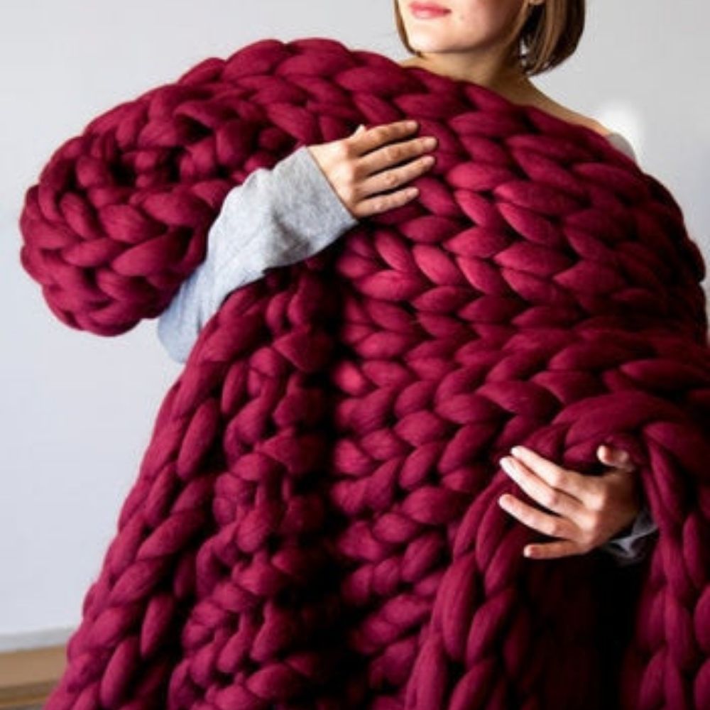 Cozy Knitted Throw Blanket
