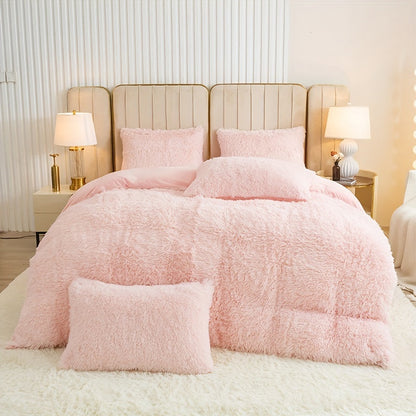 Cozy Fesara Plush Duvet Cover Set with Zipper