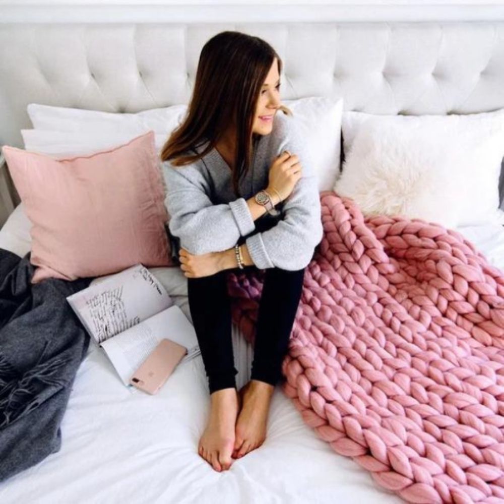Cozy Knitted Throw Blanket
