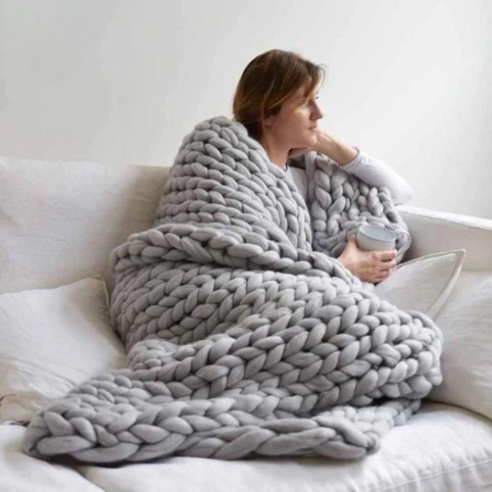 Cozy Knitted Throw Blanket