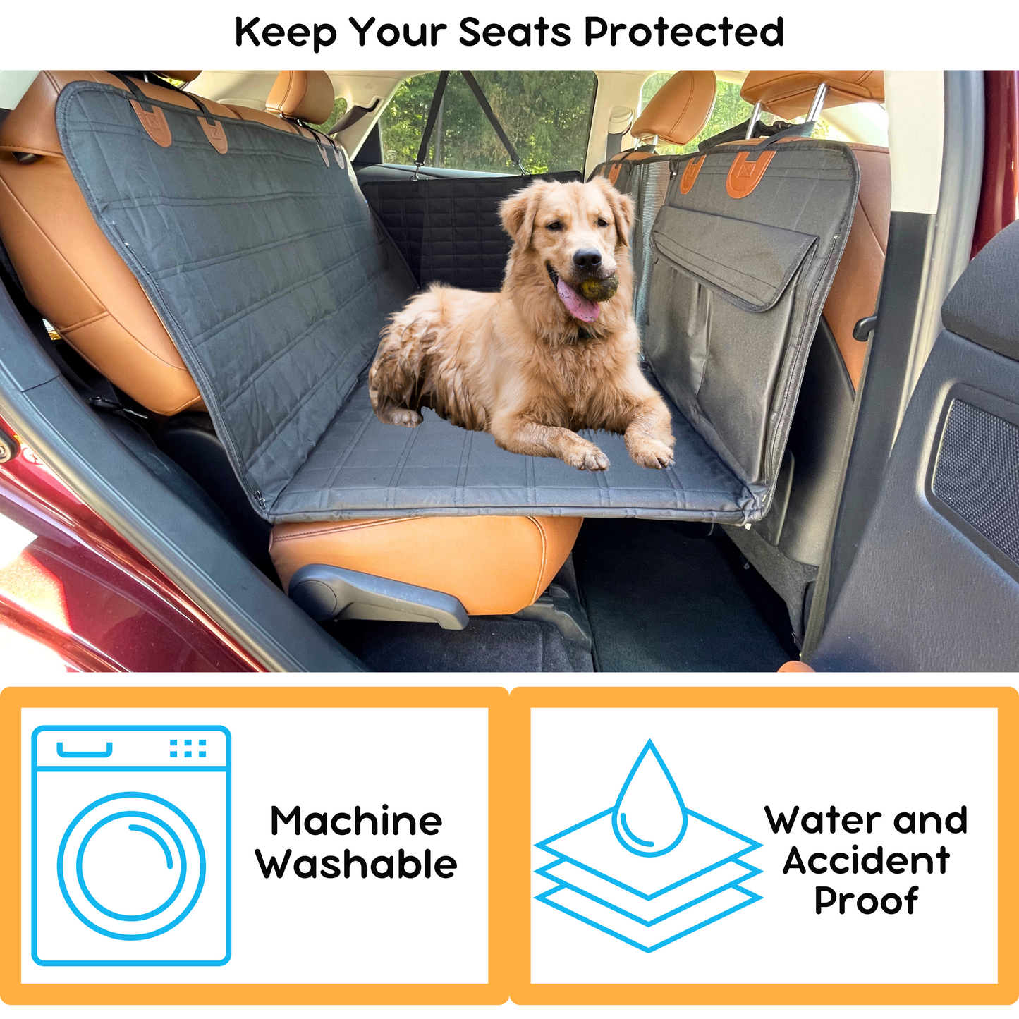 Pet Car Back Seat Extender with Door Protectors