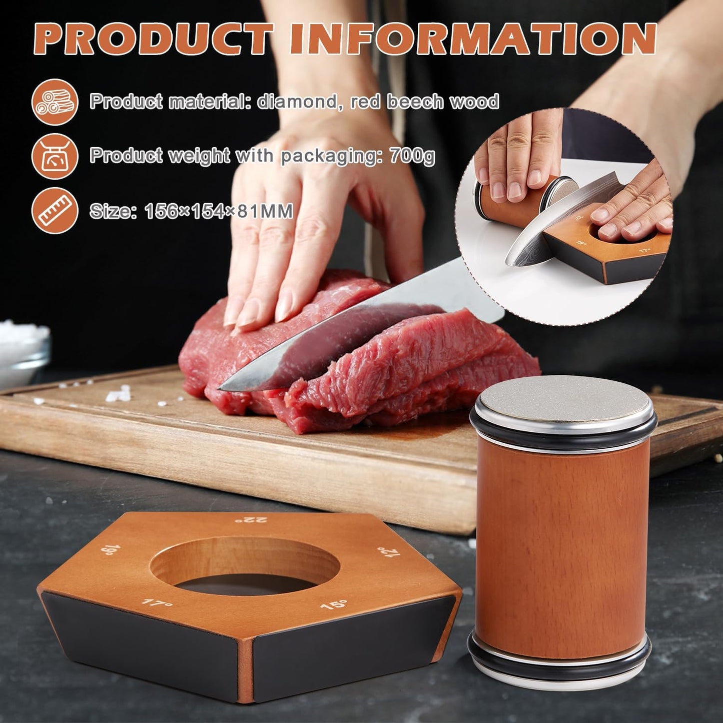 Easy Use Diamond Knife Sharpener - Compact Sharpening Tool