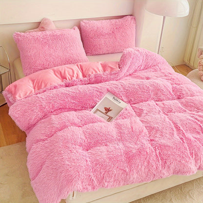 Soft Plush Velvet Duvet Cover Set for Cozy Bedding