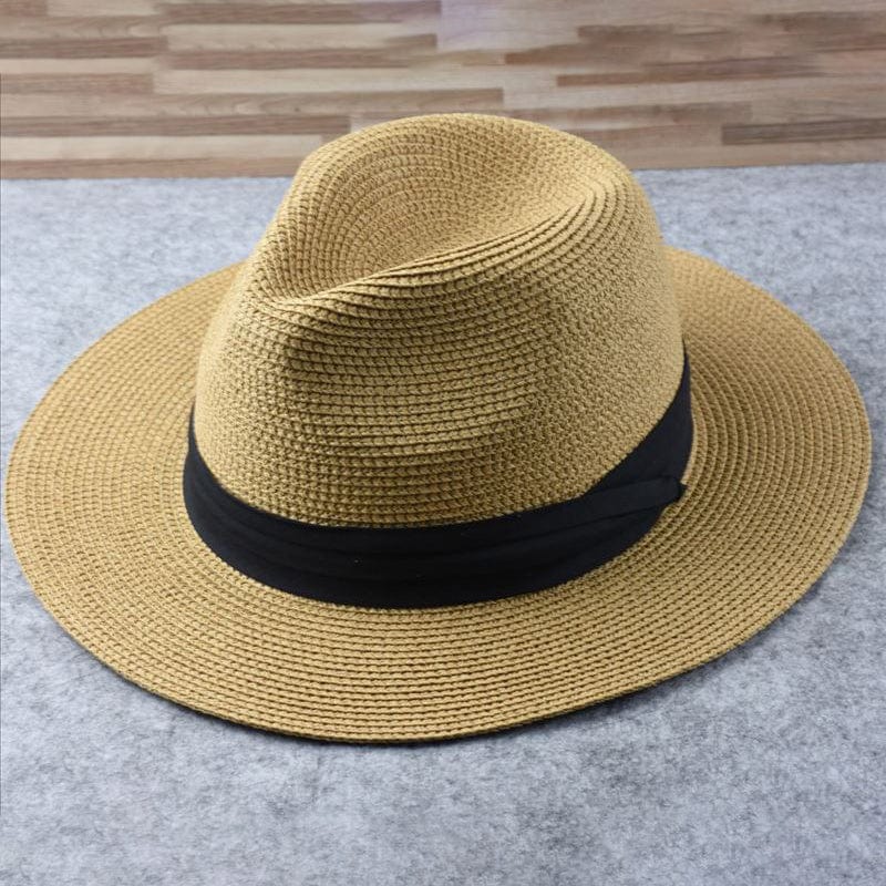 Natural Fiber Panama Sun Hat - Handwoven Straw Hat - Fesara
