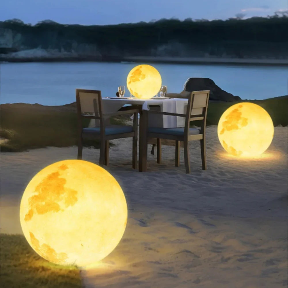 Solar Powered Outdoor Moon Lamp