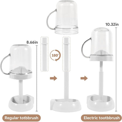 Bathroom Toothbrush Holder with Lid & Rinse Cup
