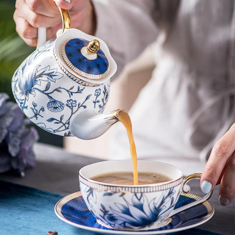 Classic English Floral Ceramic Tea Set
