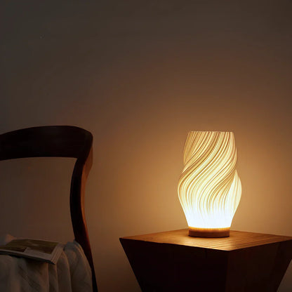 Modern Table Lamp with Sleek Wave Shape and Dimmable Light