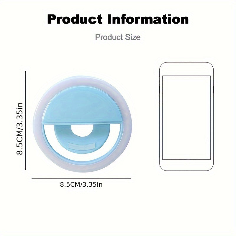 LED Selfie Ring Light with Rechargeable Battery – Perfect Circle Light for Makeup and Photography, Compatible with Phones and Computers-3